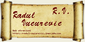 Radul Vučurević vizit kartica